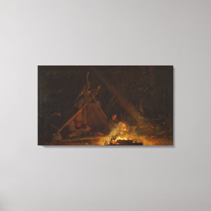 Vintage Winslow Homer Camp Fire Canvas Print