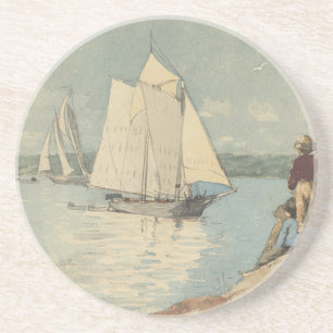 Vintage Winslow Homer Clear Sailing Coaster