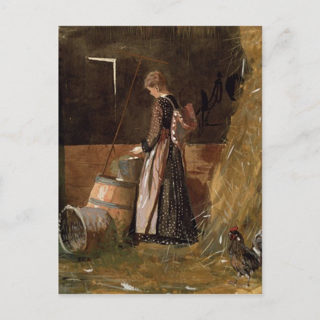 Vintage Winslow Homer Fresh Eggs Postcard (Front)