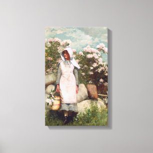 Vintage Winslow Homer Girl and Laurel Canvas Print