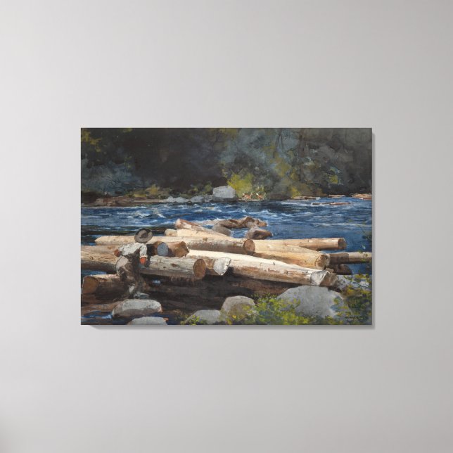 Vintage Winslow Homer Hudson River Canvas Print (Front)