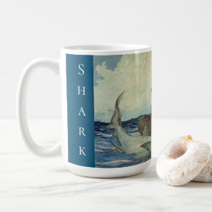 Vintage Winslow Homer Watercolor Shark Fishing Coffee Mug