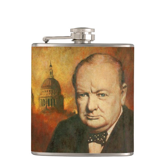 Vintage Winston Churchill Hip Flask (Front)