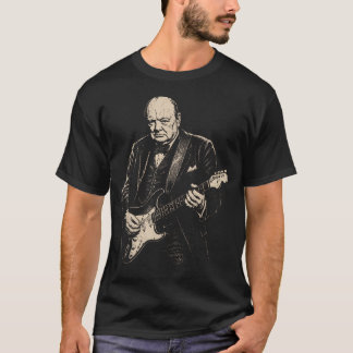 Vintage Winston Churchill Playing Guitar T-Shirt