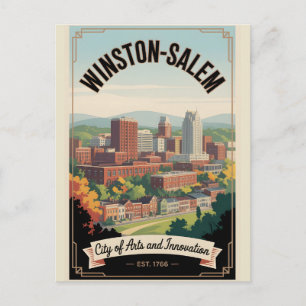 Vintage Winston-Salem North Carolina Retro Travel Holiday Postcard
