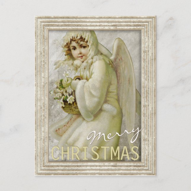 Vintage winter angel CC0616 Christmas Postcard (Front)