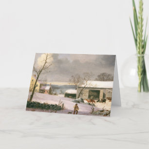Vintage Winter Barnyard Holiday Christmas Cards