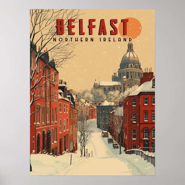 Vintage Winter Belfast Travel  Poster (Front)