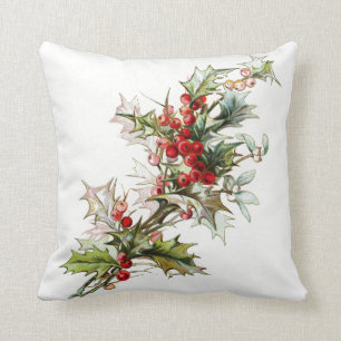 Vintage Winter Berries Cushion