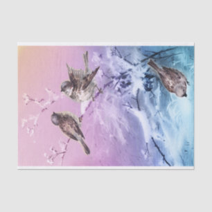 Vintage Winter Birds Shabby Chic Decoupage Tissue Paper