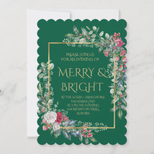 Vintage Winter Botanical Christmas Elegance Invitation