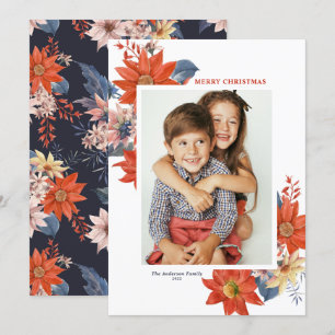 Vintage Winter Botanicals Photo Merry Christmas Holiday Card