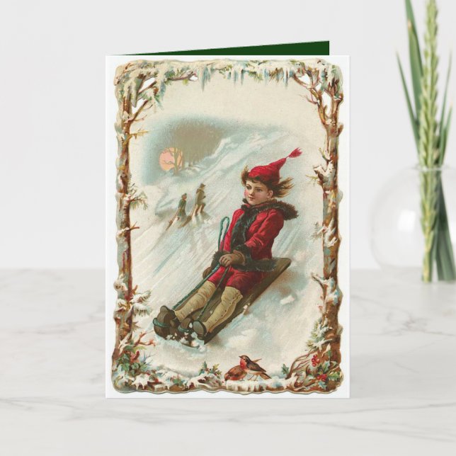 Vintage Winter Christmas Card (Front)