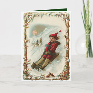 Vintage Winter Christmas Card