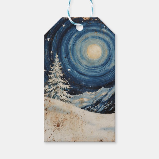 Vintage Winter Christmas Escape Gift Tags (Front)