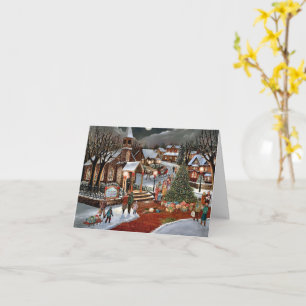 Vintage Winter Christmas snowy landscape Card