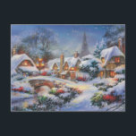 Vintage Winter Christmas Village Holiday Postcard<br><div class="desc">Vintage Winter Christmas Village</div>