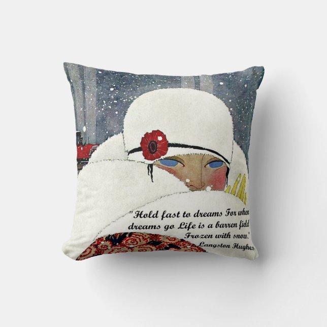 Vintage Winter Fashion Cushion (Front)