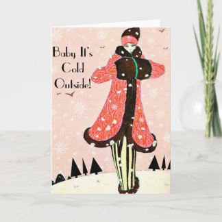 Vintage Winter Fashion Holiday Card