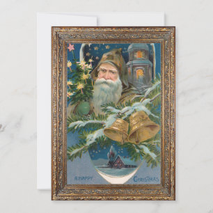 Vintage Winter Father Christmas Holiday Card