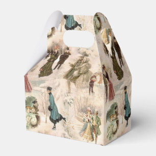 Vintage Winter Fun Snow Scenes Favour Box