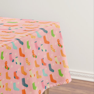 Vintage Winter Geometric Socks Star Tablecloth