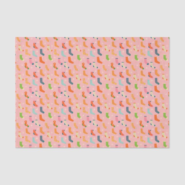 Vintage Winter Geometric Socks Star Tissue Paper (Front)