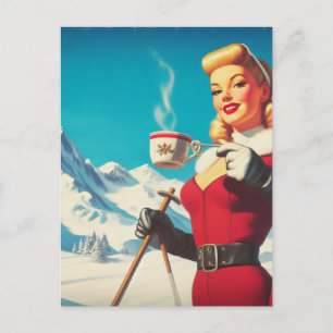 Vintage Winter Girl Postcard
