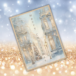 Vintage Winter Merry Christmas Monogram small Tablecloth