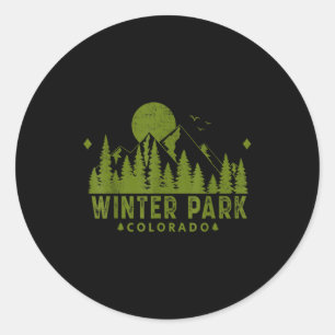 Vintage winter park colorado co ski mountain classic round sticker