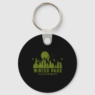Vintage winter park colorado co ski mountain key ring