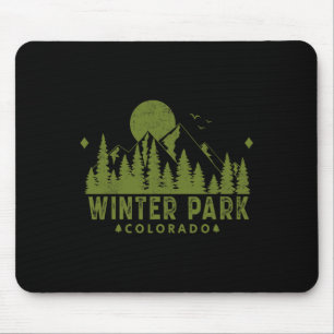 Vintage Winter Park Colorado Co Ski Mountain Outdo Mouse Mat