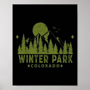 Vintage Winter Park Colorado Co Ski Mountain Outdo Poster