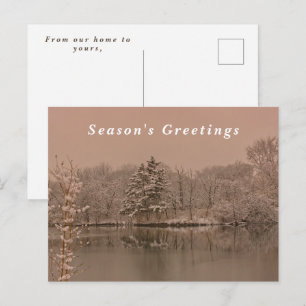 Vintage Winter Photography Season's Greetings Holiday Postcard