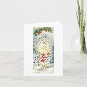 Vintage Winter Scene Christmas Card