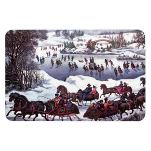 Vintage Winter Scene Christmas Gift   Magnet