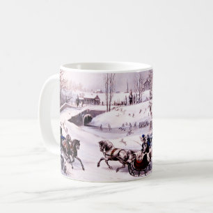 Vintage Winter Scene. Fine Art Christmas Gift Coffee Mug