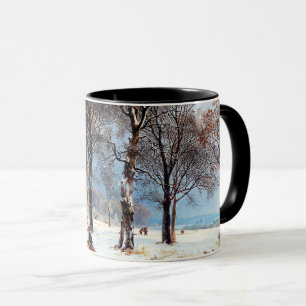 Vintage Winter Scene Painting Christmas Gift Mug
