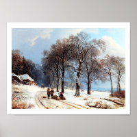 Vintage Winter Scene Painting