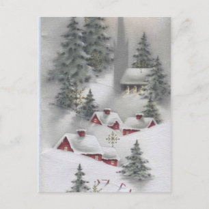 Vintage Winter Scene Postcard