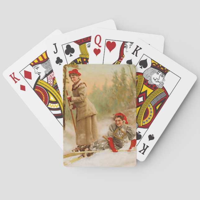 Vintage Winter Ski Tour   Playing Cards (Back)