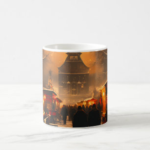 Vintage  Winter Snowy Christmas Market Coffee Mug