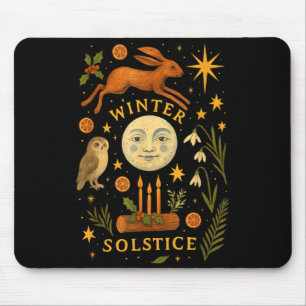 Vintage Winter Solstice Mystical Moon Pagan Yule C Mouse Mat