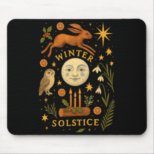 Vintage Winter Solstice Mystical Moon Pagan Yule C Mouse Mat