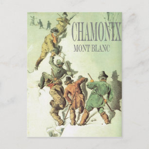 Vintage Winter Sports, Chamonix, Mt Blanc Postcard