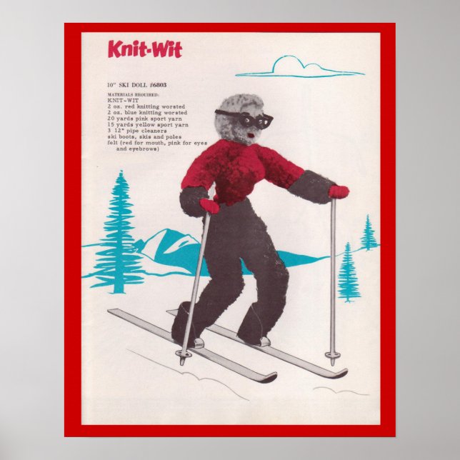 Vintage winter sports Knit-wit Poster (Front)