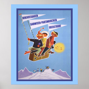Vintage winter sports poster