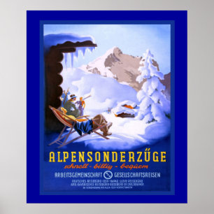 Vintage winter sports poster