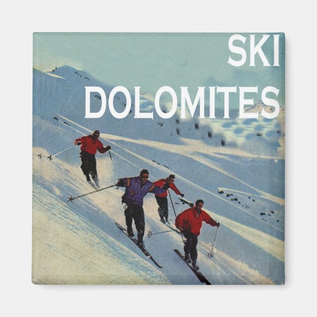 Vintage winter sports, Ski  Italy, Dolomites Magnet (Front)