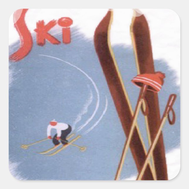 Vintage winter sports - Ski kit Square Sticker (Front)